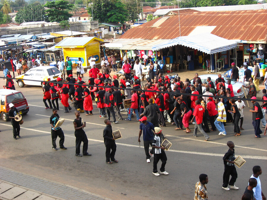 ghana funeral in street